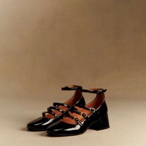 Sezane Elodie Mary Janes Patent Black